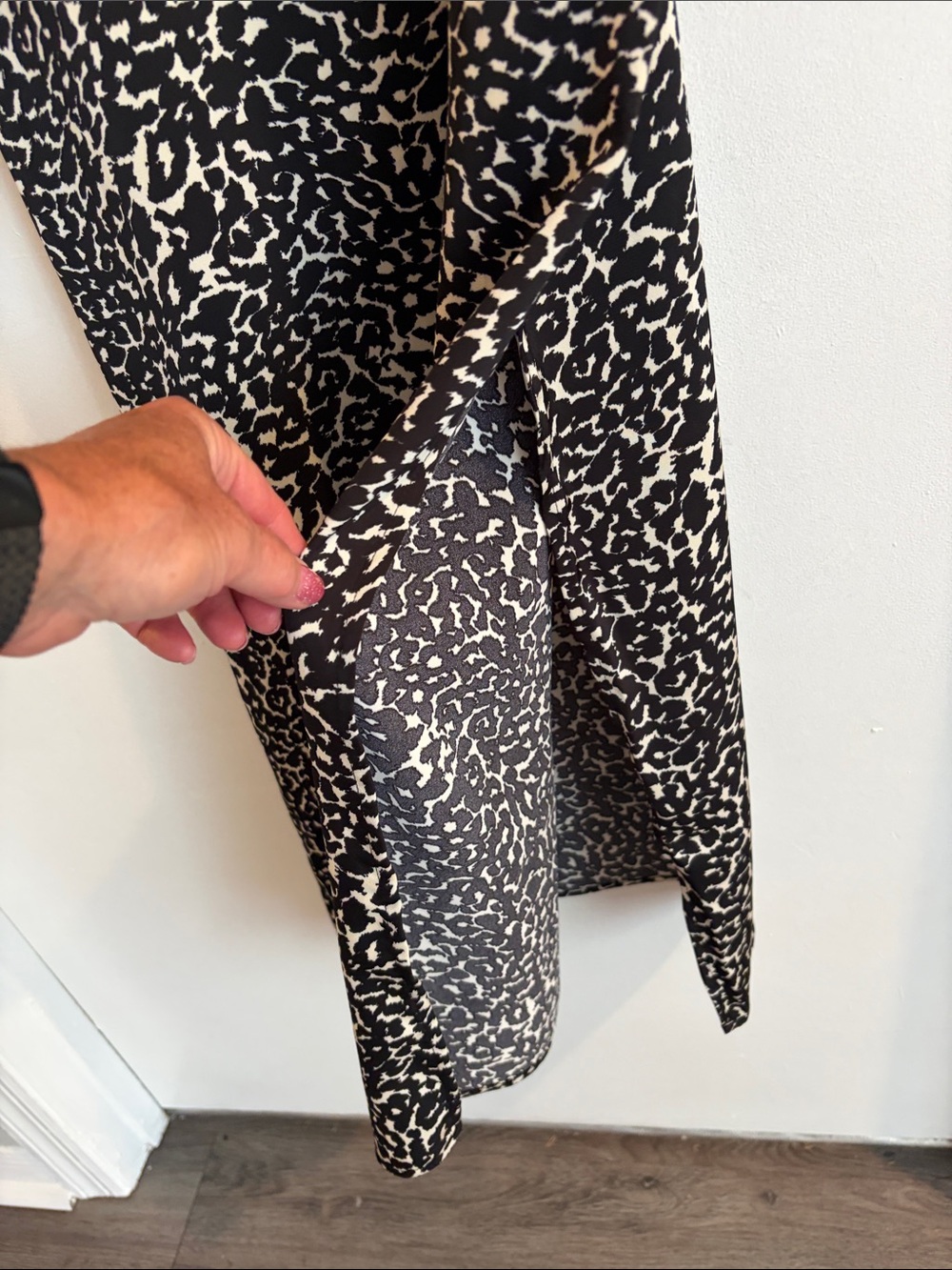 A New Day black and white maxi dress adjustable straps side slit size small - Picture 3 of 8